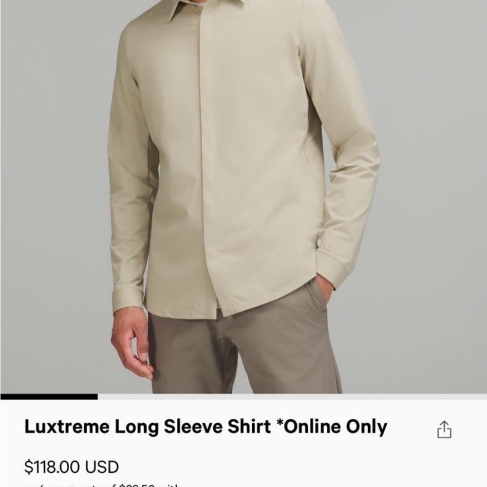 New with Tag men’s Lululemon long sleeve Luxstreme shirt